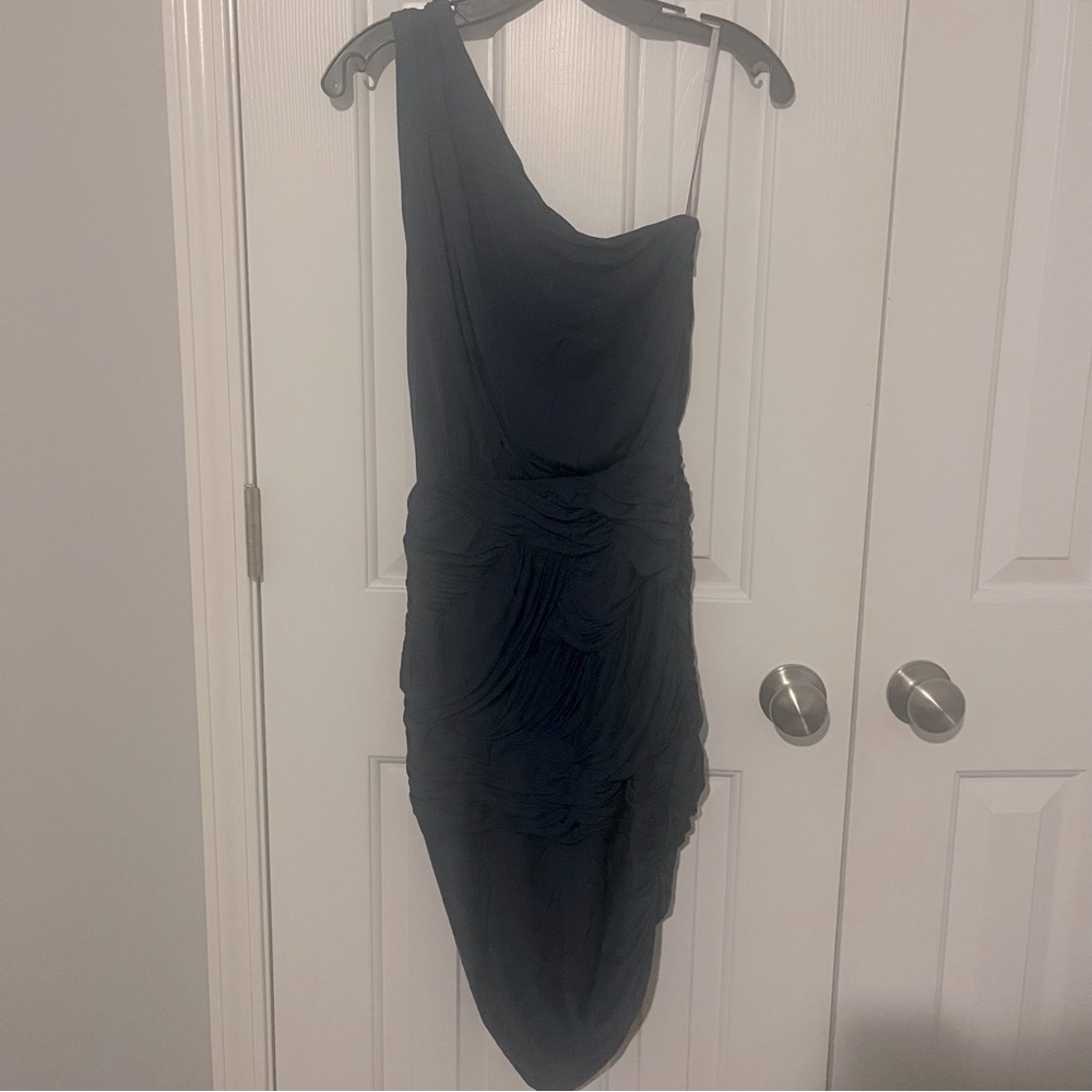Halston Heritage Navy One-Shoulder Dress XXS - Picture 8 of 9